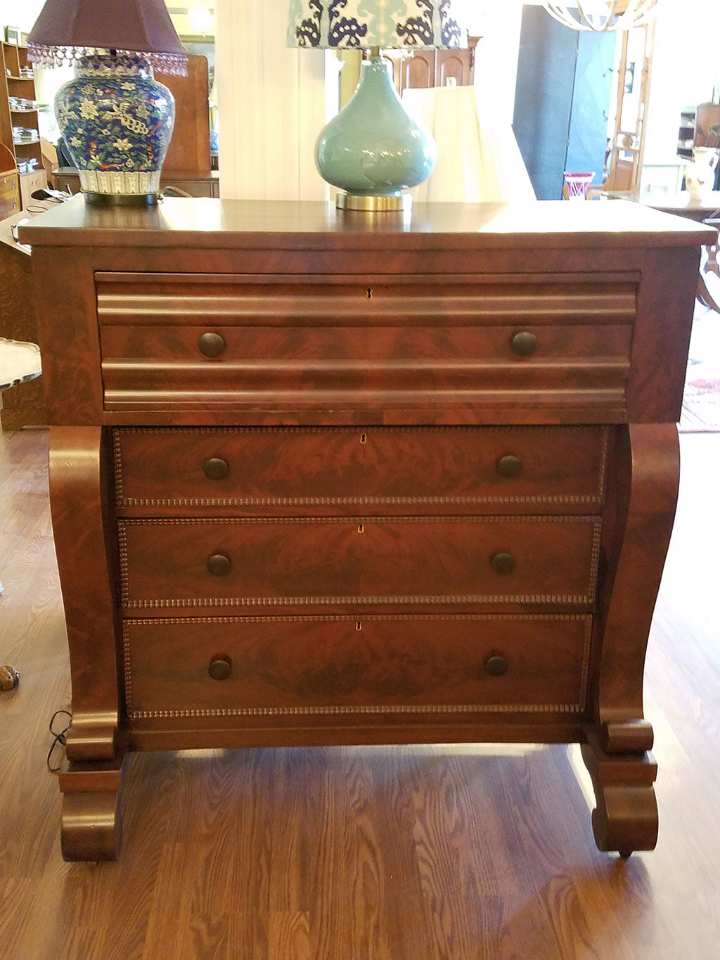 Empire Mahogany 4 Draw Dresser – In Days of Olde Furniture Refinishing Empire Mahogany 4 Draw Dresser – In Days of Olde Furniture Refinishing