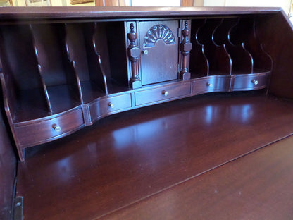 Mahogany Slant Front 4 Drawer Writing Desk