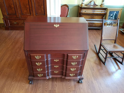 Mahogany Slant Front 4 Drawer Writing Desk